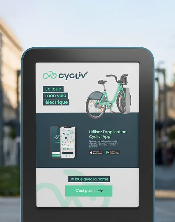 Design d'application réalisé pour Cycliv' par Mélanie Liebert graphiste & web